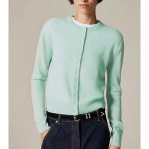 J. Crew Mint Green Crewneck Cardigan